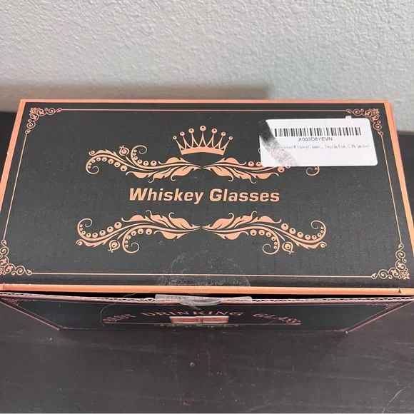 MCM Amber Twisted Whiskey Glasses - Set of 2 - Spiral Lowball Rocks Glass in Box - Picture 12 of 14